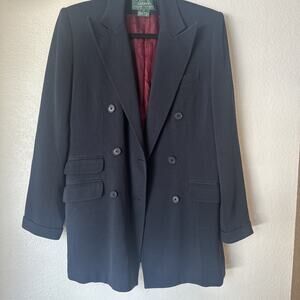 Lauren Ralph Lauren Hunt‎ Club Double Breasted Blazer Womens 4 Jacket Blue